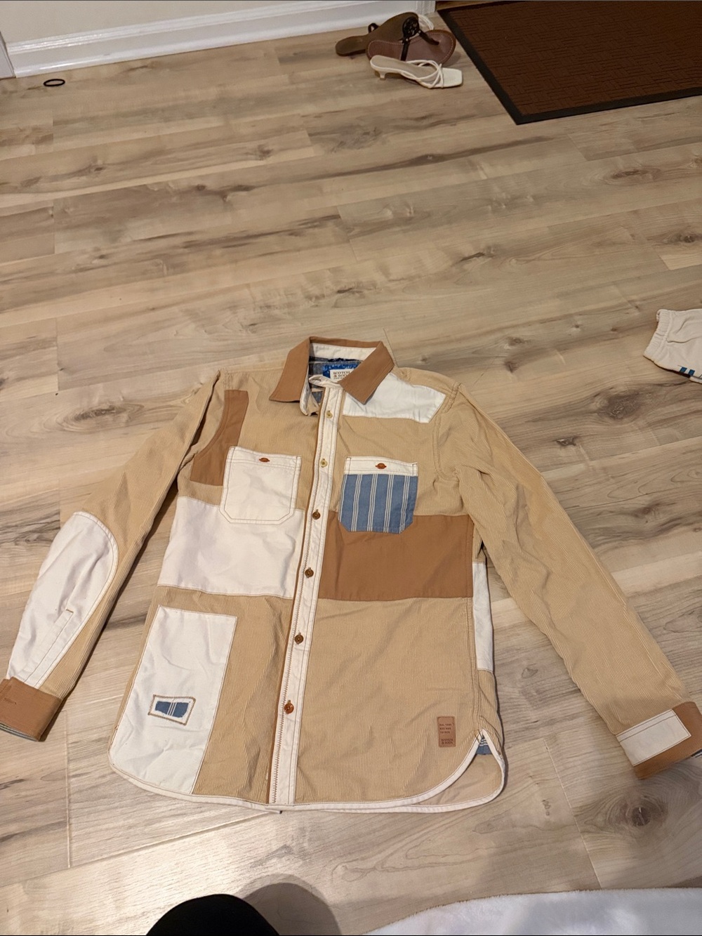 size small scotch & soda men’s color block button up jacket
